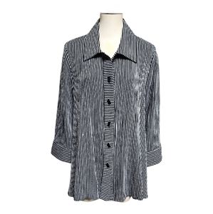 Moonlight Y & S Fashion Design Striped Button Front Long Sleeve Tunic/Jacket Med